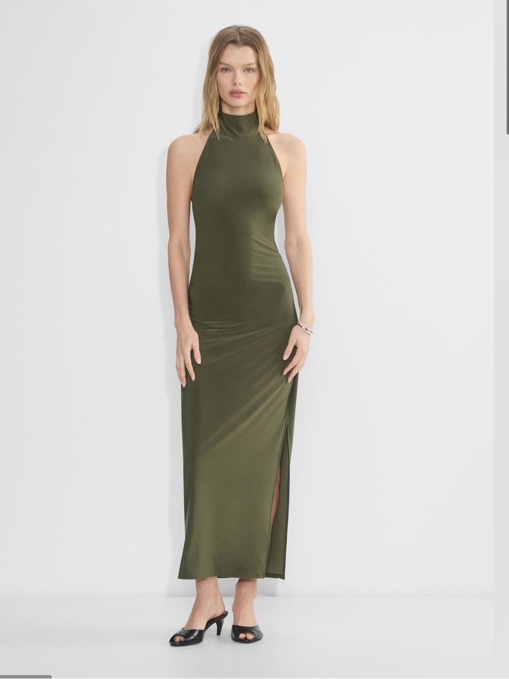 Artizia Wilfred Smooth Matter Remedy Maxi Dress - Olive Green - NWT - size XL